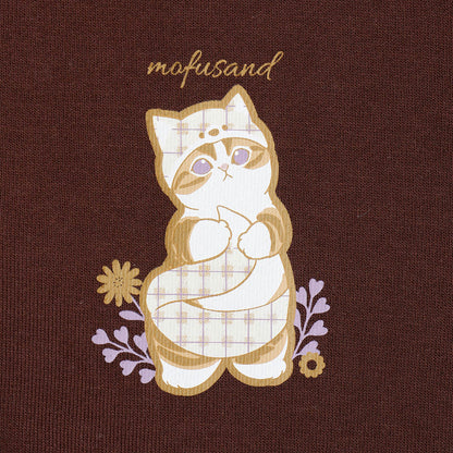 mofusand Country Check Zip Hoodie Fox Meow (Dark Brown)