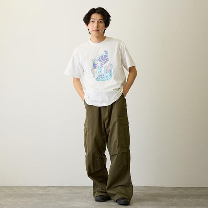mofusand なにもわるくにゃい Tシャツ 洗濯物だいすきにゃん ホワイト