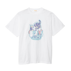 mofusand なにもわるくにゃい Tシャツ 洗濯物だいすきにゃん ホワイト