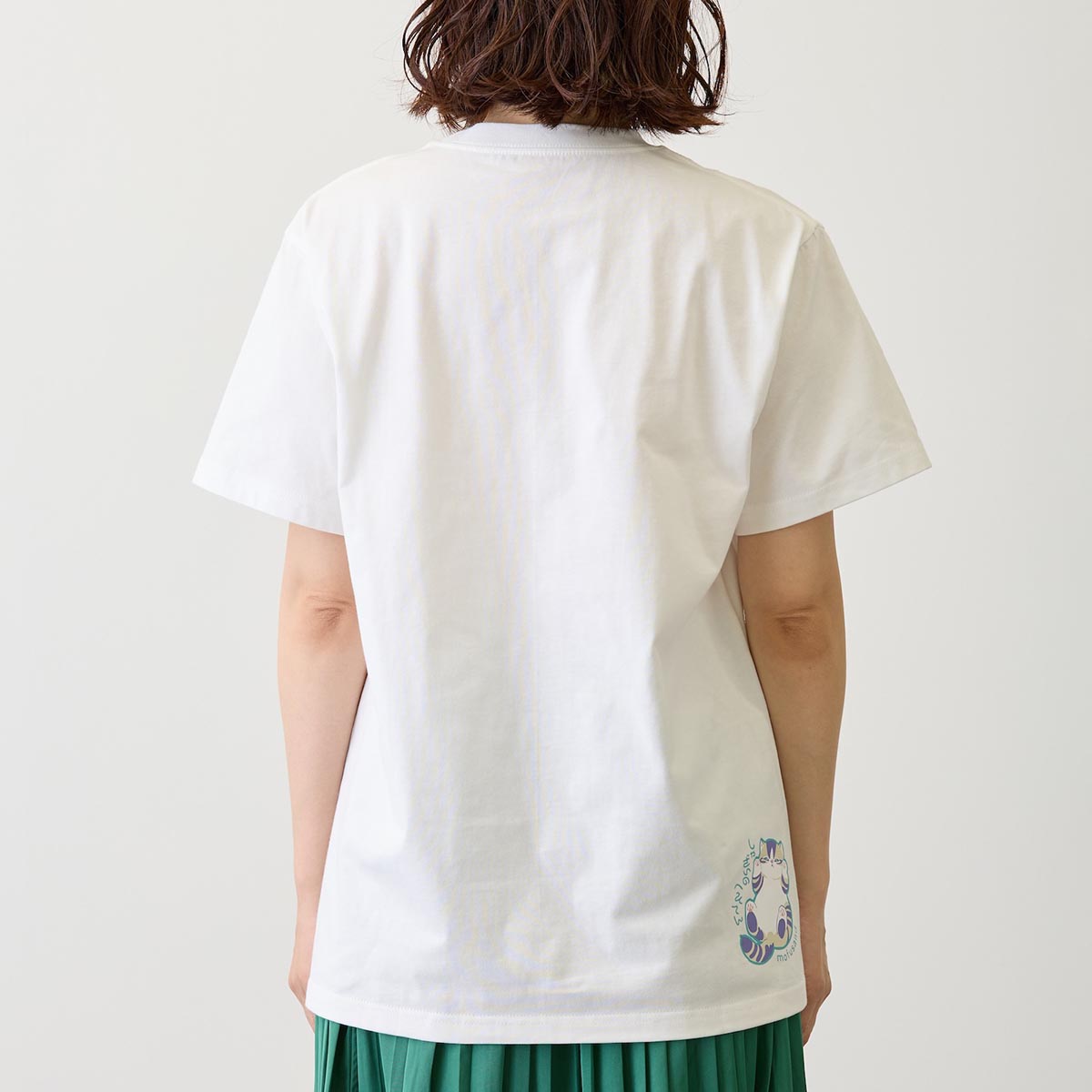 mofusand なにもわるくにゃい Tシャツ 洗濯物だいすきにゃん ホワイト