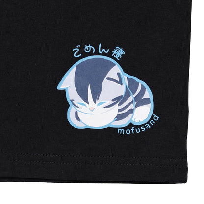 mofusand なにもわるくにゃい Tシャツ トイレットペーパーだいすきにゃん ブラック