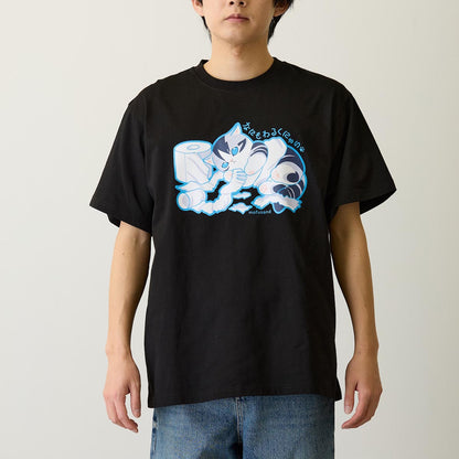 mofusand なにもわるくにゃい Tシャツ トイレットペーパーだいすきにゃん ブラック