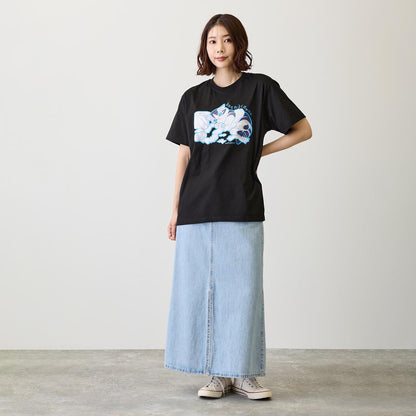 mofusand なにもわるくにゃい Tシャツ トイレットペーパーだいすきにゃん ブラック