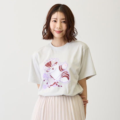 mofusand なにもわるくにゃい Tシャツ 花瓶だいすきにゃん グレー