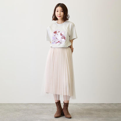 mofusand なにもわるくにゃい Tシャツ 花瓶だいすきにゃん グレー