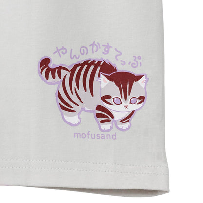 mofusand なにもわるくにゃい Tシャツ 花瓶だいすきにゃん グレー