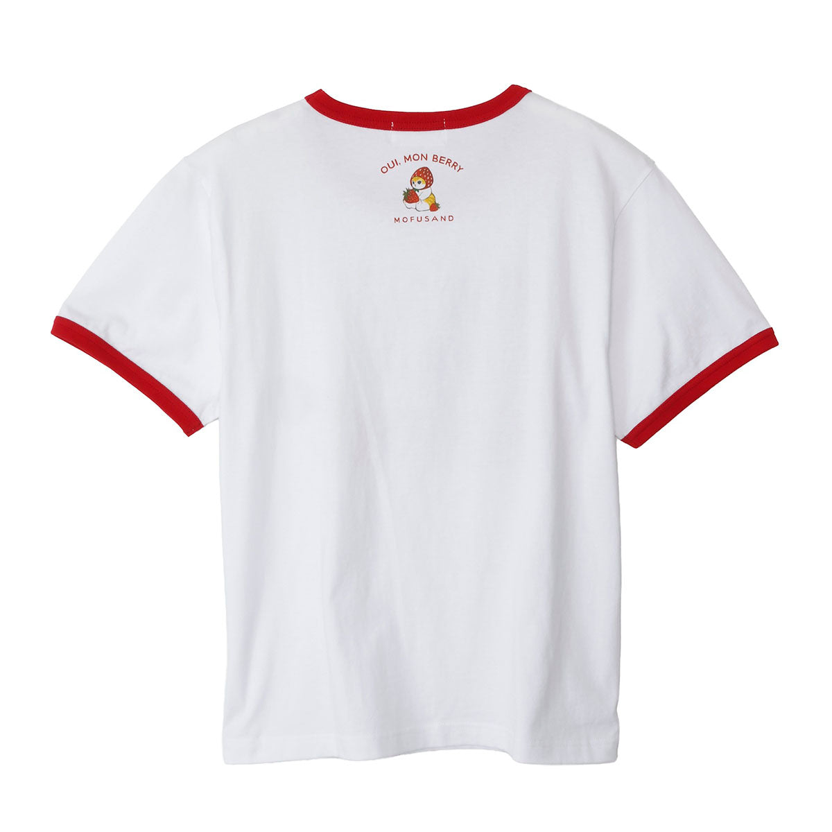 mofusand MERCI STRAWBERRY T-shirt OUI MON BERRY (White)