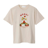 mofusand MERCI STRAWBERRY T-shirt MERCI (Natural)