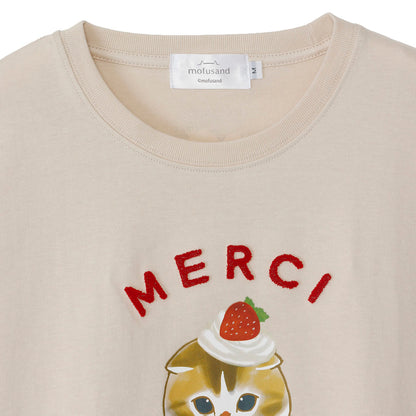 mofusand MERCI STRAWBERRY T-shirt MERCI (Natural)