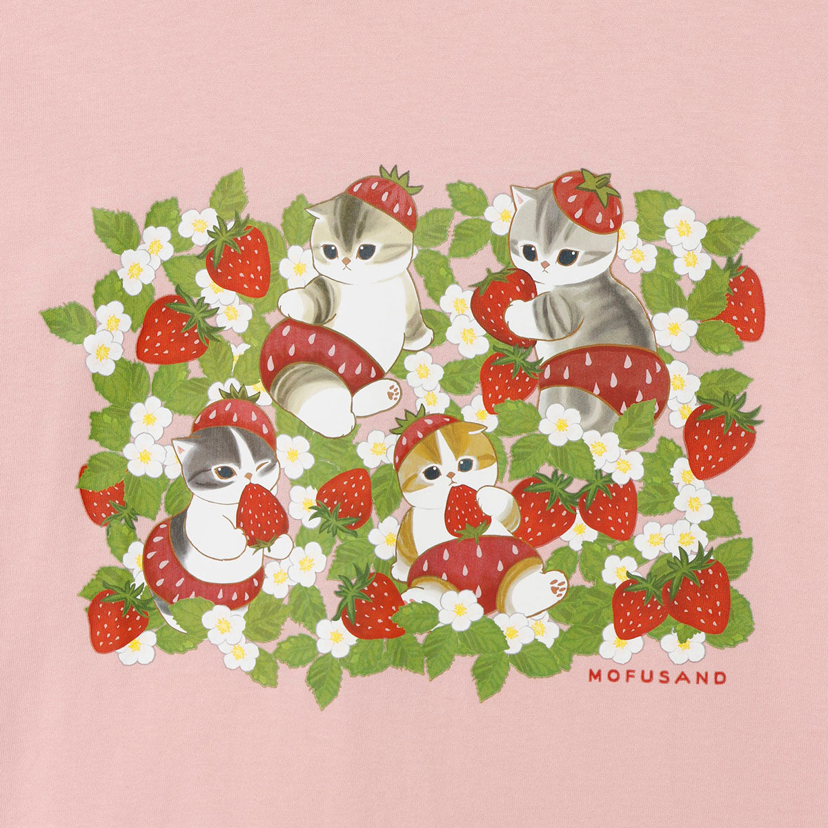 mofusand MERCI STRAWBERRY T-shirt strawberry (Pink)