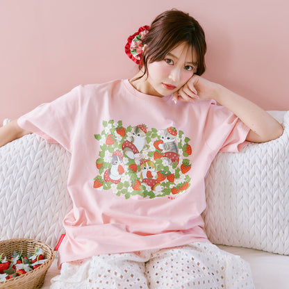 mofusand MERCI STRAWBERRY T-shirt strawberry (Pink)