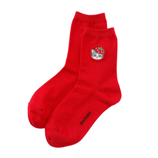 mofusand MERCI STRAWBERRY Socks rouge Red