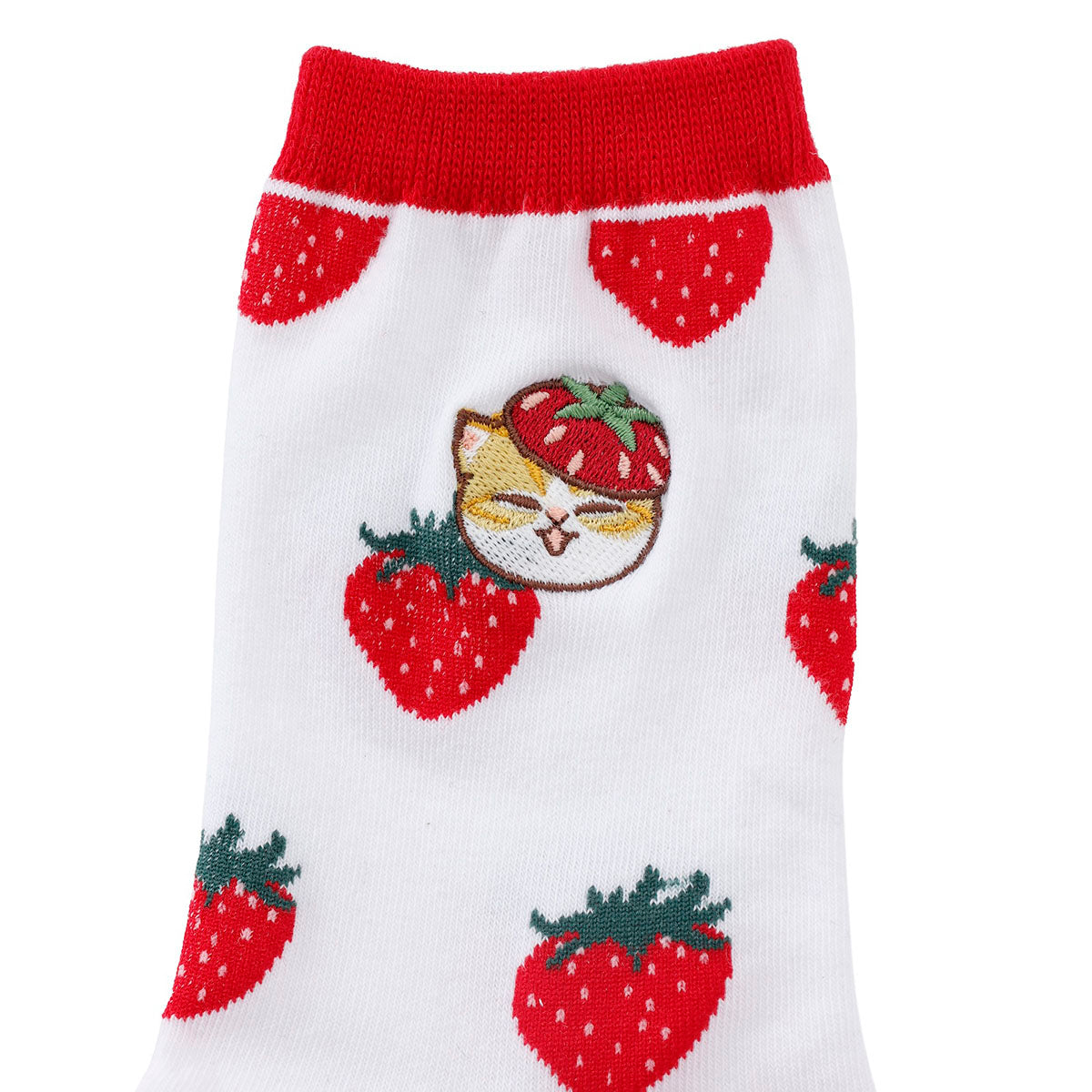 mofusand MERCI STRAWBERRY ソックス いちご ホワイト | mofusand