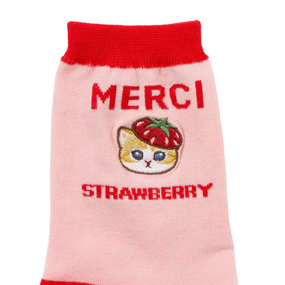 mofusand MERCI STRAWBERRY ソックス MERCI ピンク