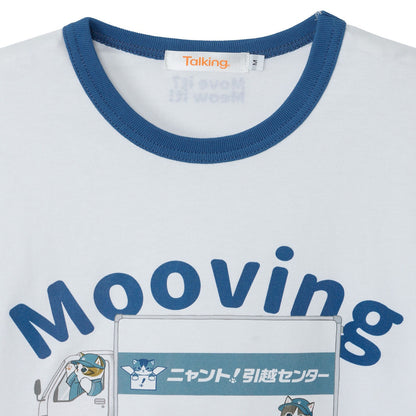 mofusand Nyanto! Moving Service T-Shirt Mooving White