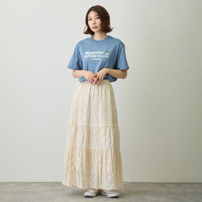 mofusand Nyanto! Moving Service T-Shirt Staff Blue