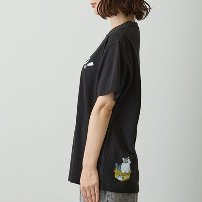 mofusand 喵托！搬家服務 T恤 Nyanto! 黑色