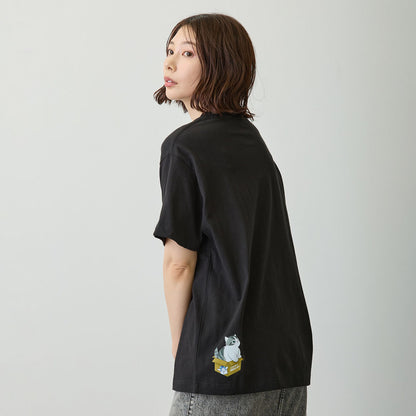 mofusand 喵托！搬家服務 T恤 Nyanto! 黑色