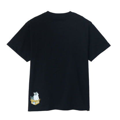 mofusand 喵托！搬家服務 T恤 Nyanto! 黑色
