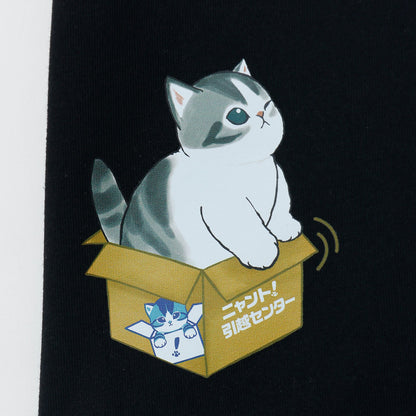 mofusand 喵托！搬家服務 T恤 Nyanto! 黑色