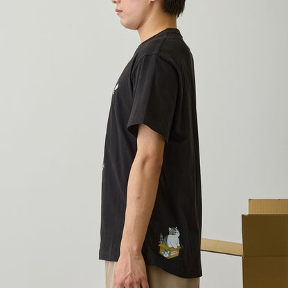 mofusand 喵托！搬家服務 T恤 Nyanto! 黑色