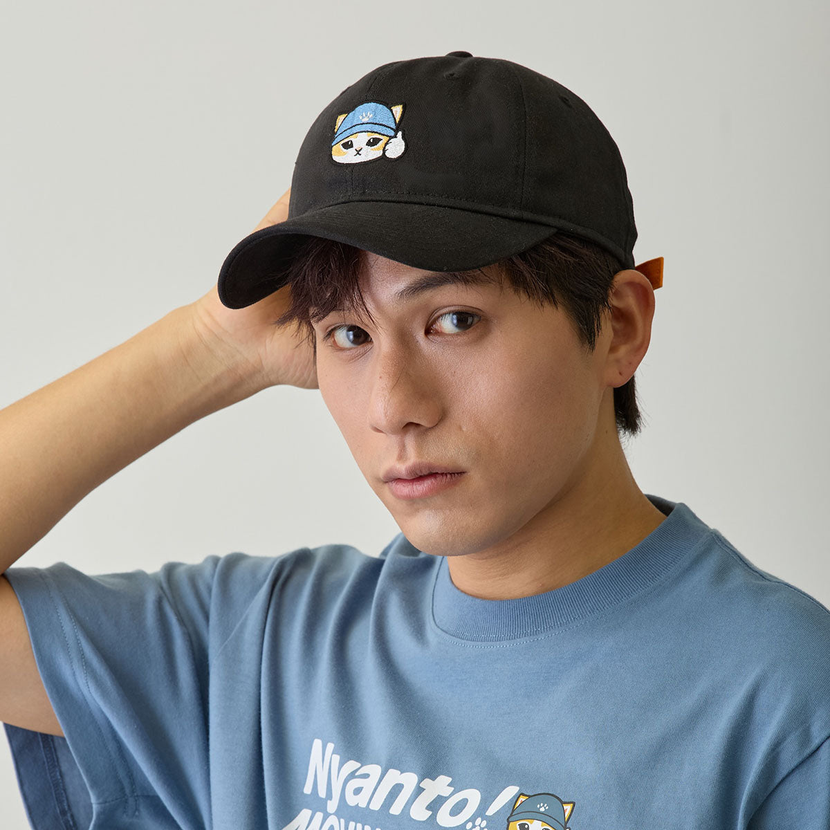 mofusand ニャント！引越センター キャップ グッドワークにゃ ブラック