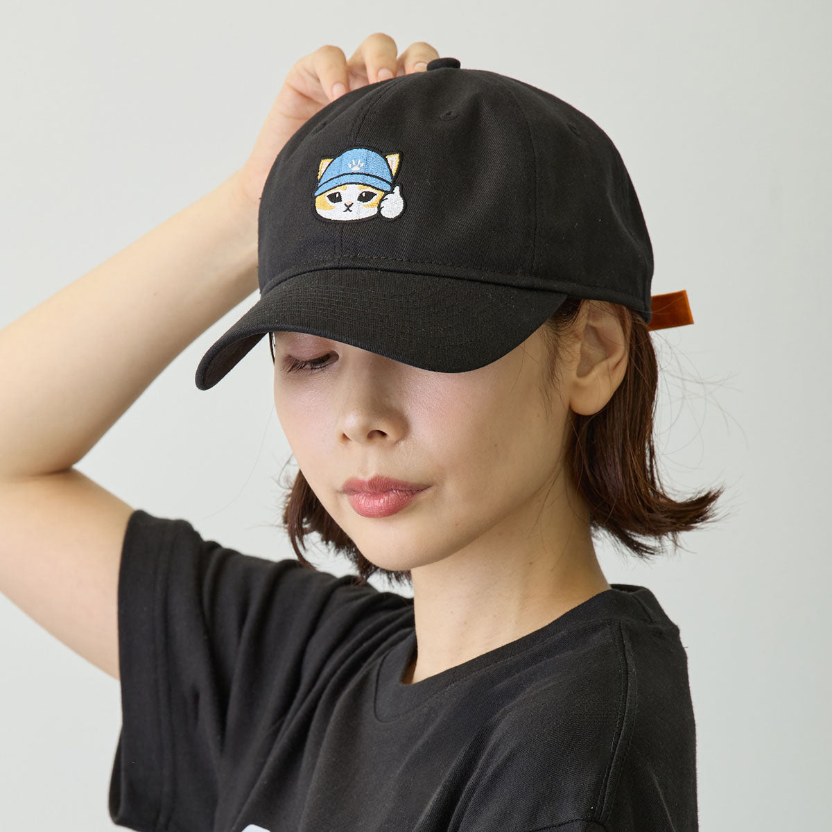 mofusand ニャント！引越センター キャップ グッドワークにゃ ブラック