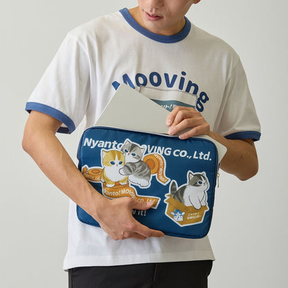 mofusand 喵托！搬家服务 多功能收纳包 贴纸款 海军蓝