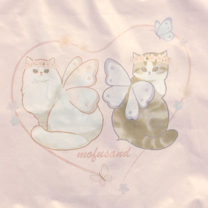 mofusand ちょうちょにゃん ポーチ付きオーロラバッグ なかよしはねにゃん ピンク