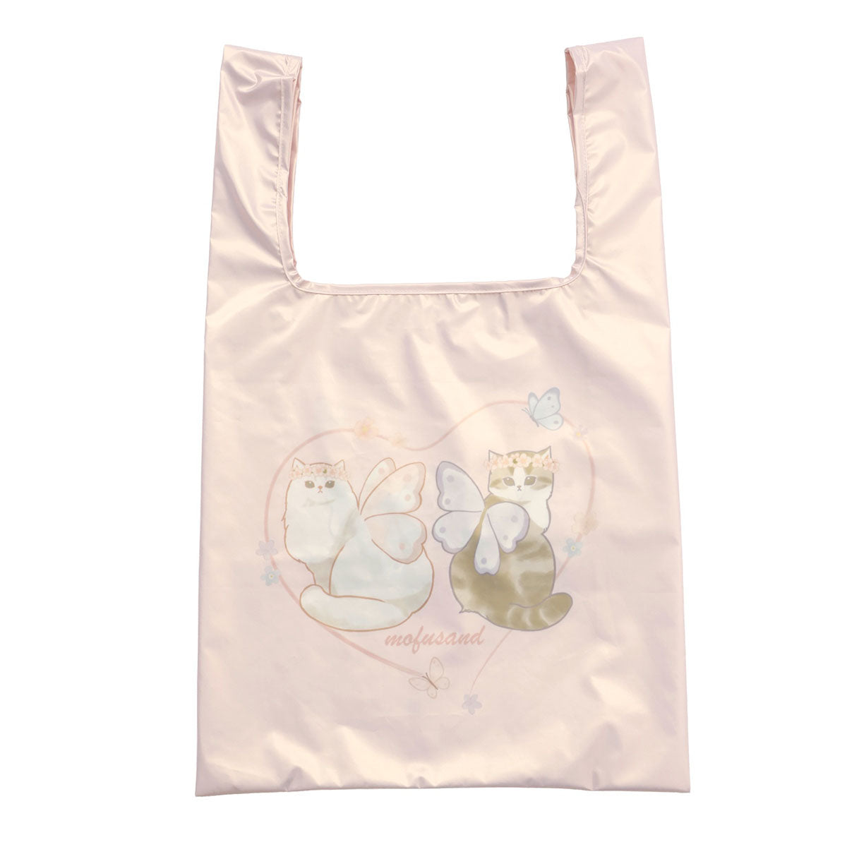 mofusand ちょうちょにゃん ポーチ付きオーロラバッグ なかよしはねにゃん ピンク