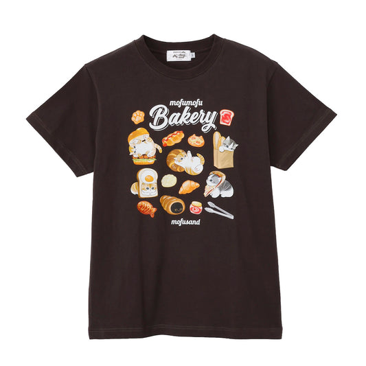 mofusand Mofumofu Bakery T-shirt Full of Bread Sumi Black