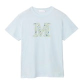 mofusand × 日比谷花壇 T恤 Botanical 淺藍色