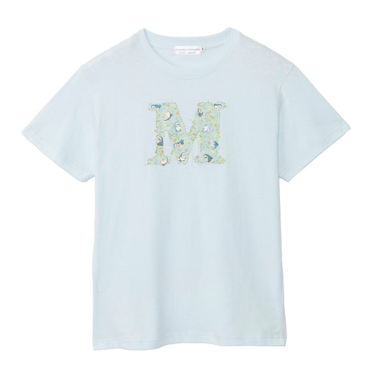 mofusand×日比谷花壇 Tシャツ ボタニカル ペールブルー