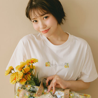 mofusand × 日比谷花壇 T恤 金盞花 白色