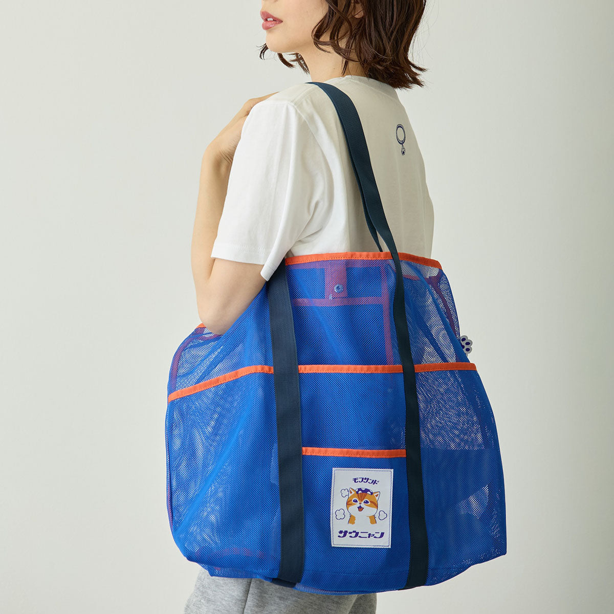 mofusand メッシュバッグ サウニャン ブルー