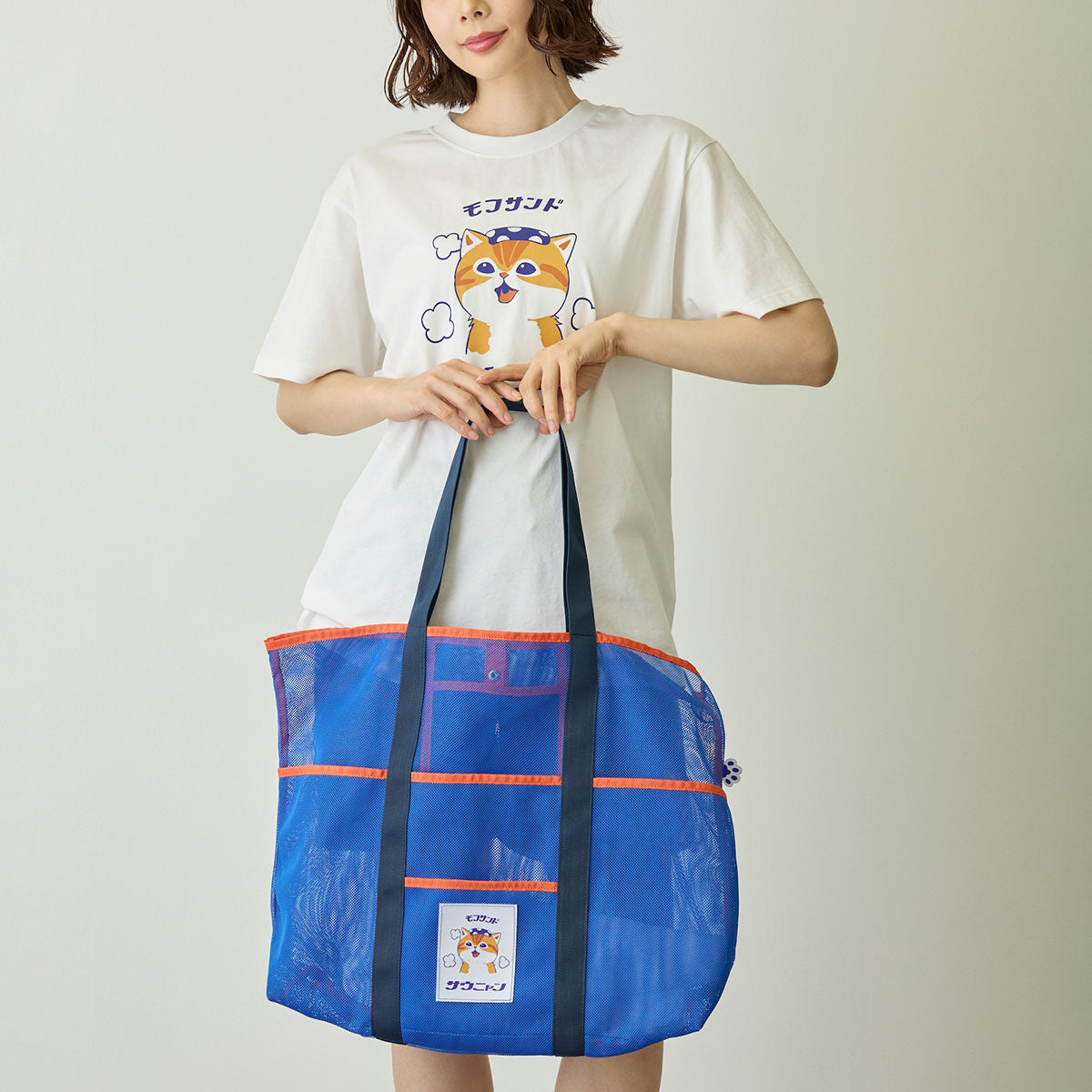 mofusand メッシュバッグ サウニャン ブルー | mofusandもふもふマーケット