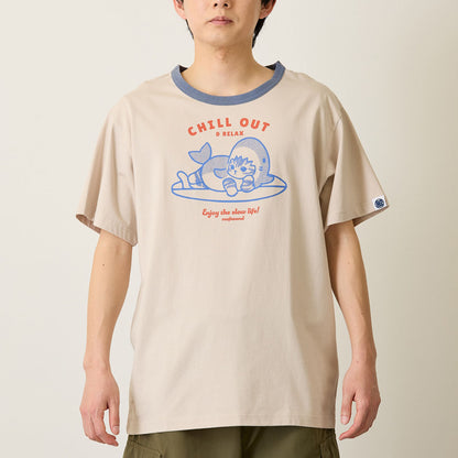 mofusand BOARD SHARK! 티셔츠 CHILL OUT 모카