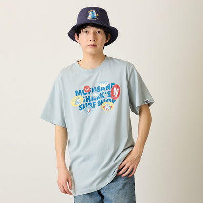 mofusand BOARD SHARK! T-Shirt SURF SHOP Light Blue