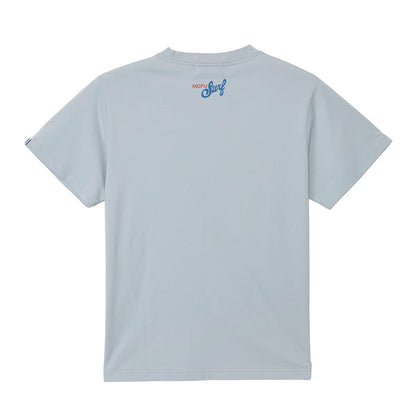 mofusand BOARD SHARK! T-Shirt SURF SHOP Light Blue