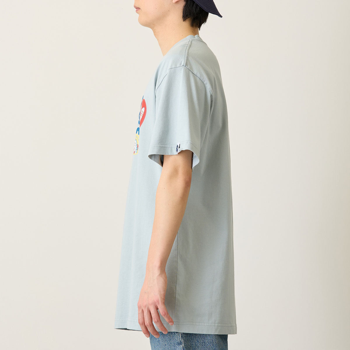 mofusand BOARD SHARK! T-Shirt SURF SHOP Light Blue