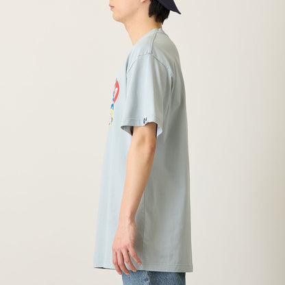 mofusand BOARD SHARK! T-Shirt SURF SHOP Light Blue