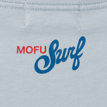 mofusand BOARD SHARK! T-Shirt SURF SHOP Light Blue