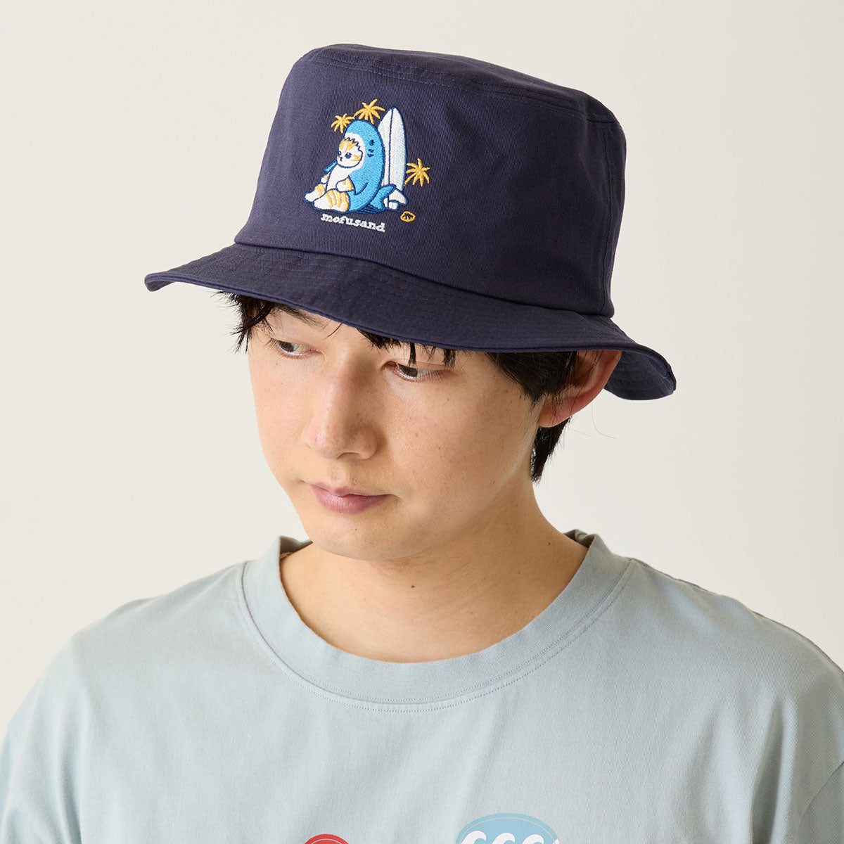 mofusand BOARD SHARK! 버킷햇 SURFING NYAN 네이비