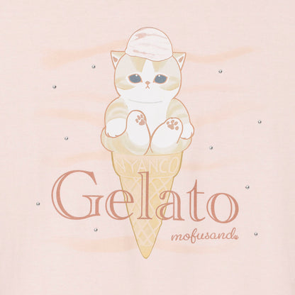 mofusand T恤 Gelato 浅粉色