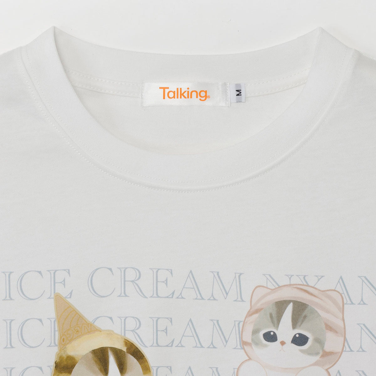 mofusand T恤 ICE CREAM NYAN 白色
