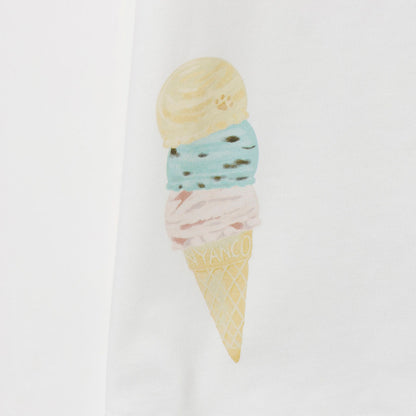 mofusand T恤 ICE CREAM NYAN 白色