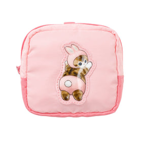 mofusand ぷっくりアップリケポーチ うさにゃん ピンク