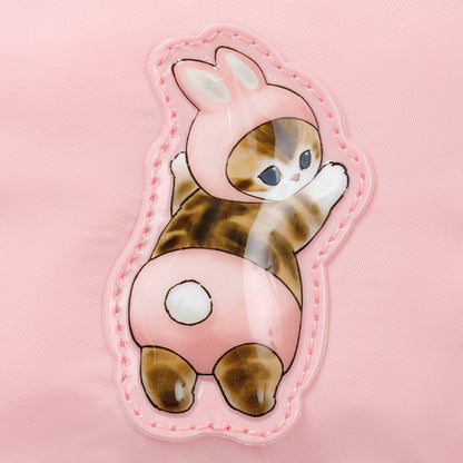 mofusand ぷっくりアップリケポーチ うさにゃん ピンク