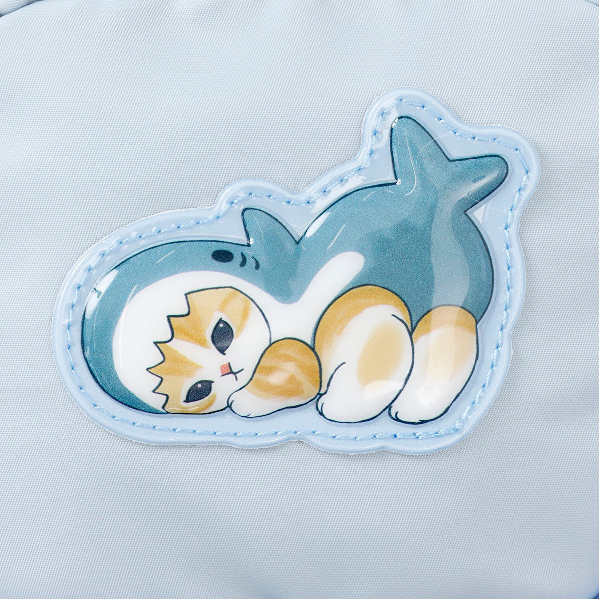 mofusand ぷっくりアップリケポーチ サメにゃん ブルー | mofusand