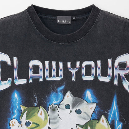 mofusand  Tシャツ  CLAW YOUR WAY OUT スミ
